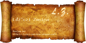 Lóczi Zenina névjegykártya